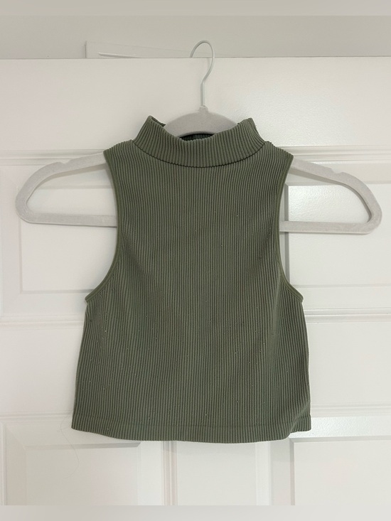 Zara Tops - Zara Sage Green Ribbed Mock Neck Top